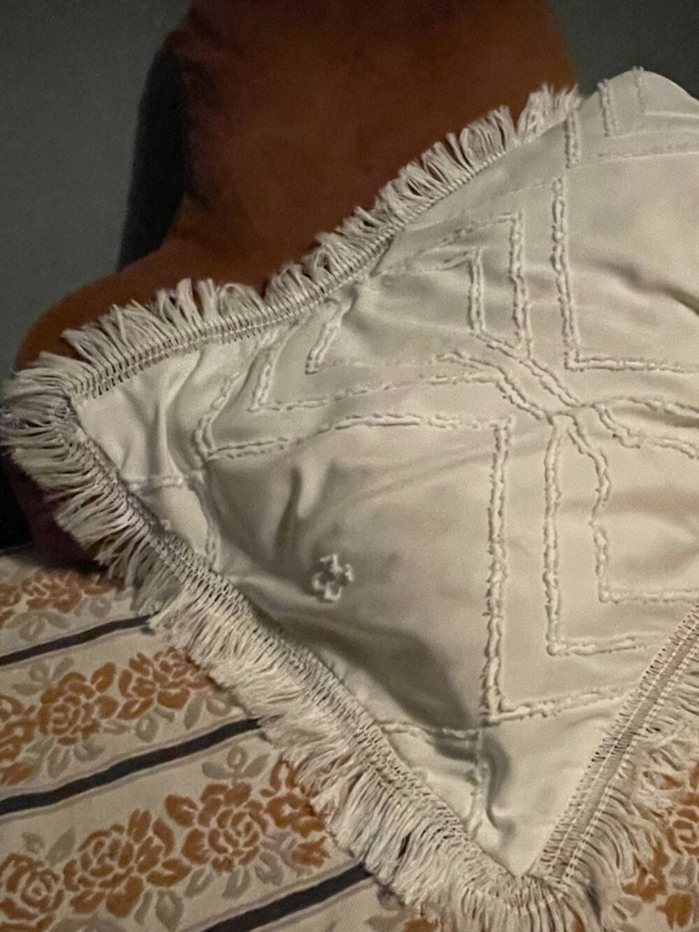 NWT Twin ComforterSet Boho White Geometric Farmhouse Vintage-Look Tufted Tassel - Picture 15 of 16